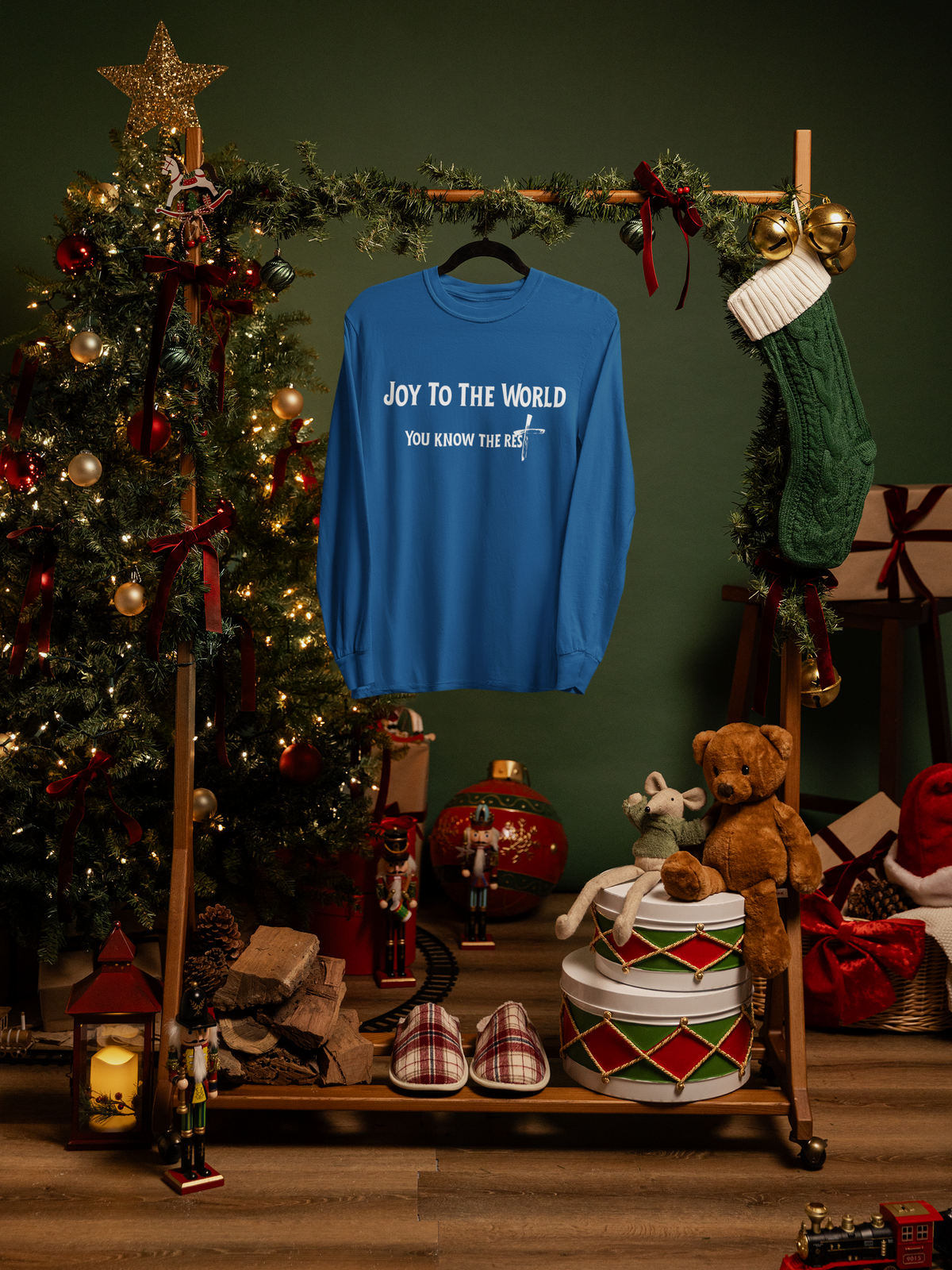 Joy to the World Christian Long Sleeve T-Shirt – Faith-Inspired Holiday Apparel | Unisex Ultra Cotton Long Sleeve Tee