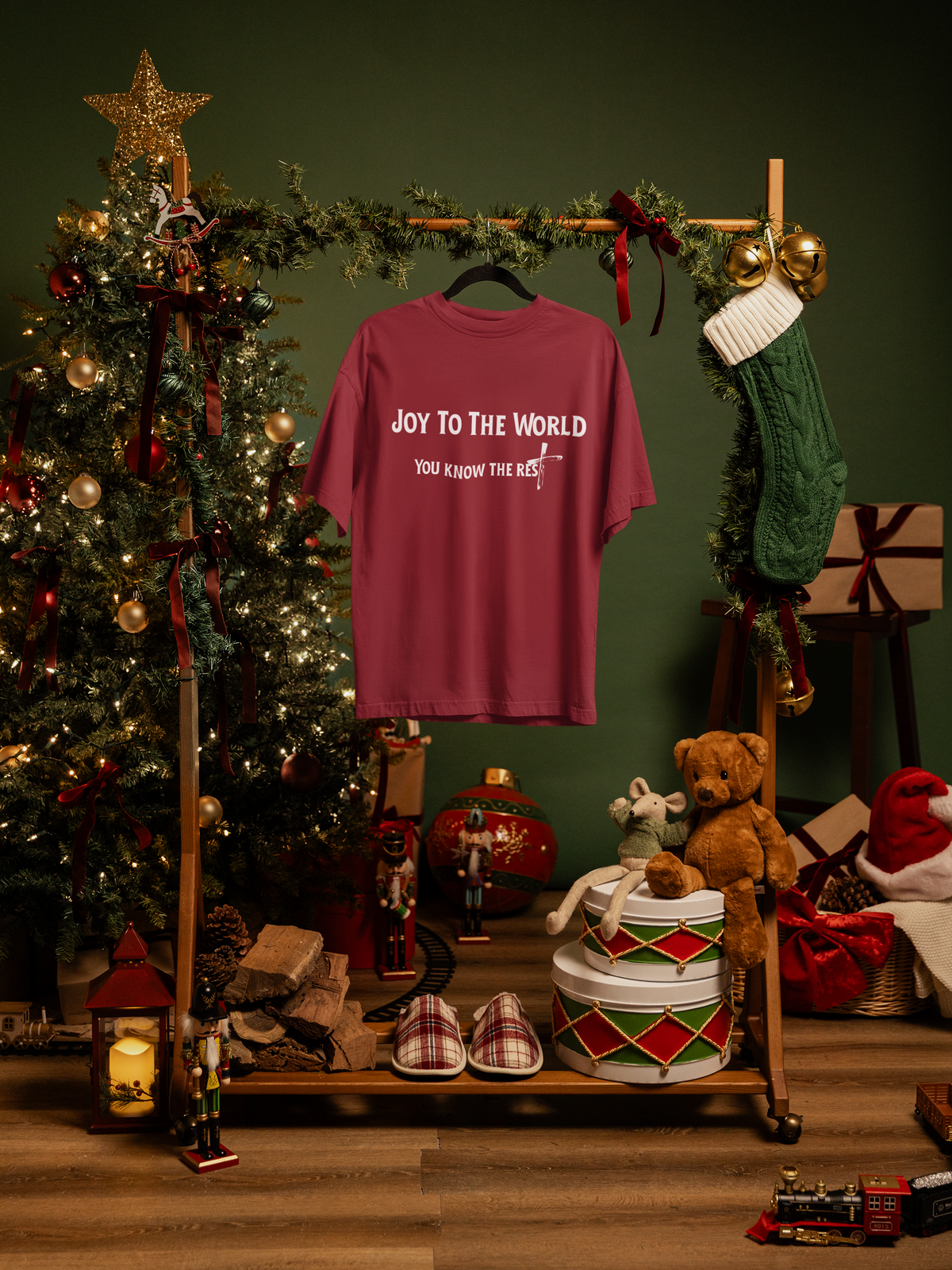 Joy to the World Christian T-Shirt – Faith-Inspired Holiday Apparel | Unisex Softstyle T-Shirt