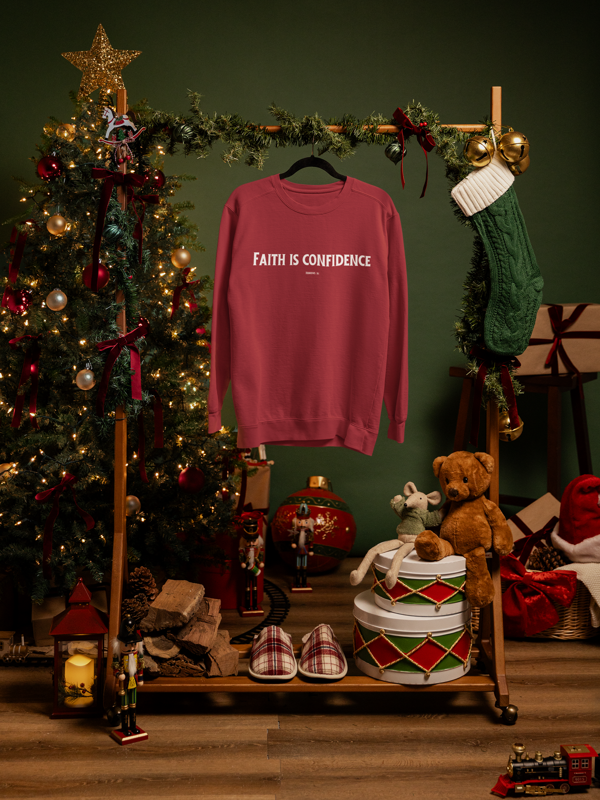 Faith is Confidence Christian Sweatshirt – Cozy Faith Holiday Apparel | Unisex Heavy Blend™ Crewneck Sweatshirt