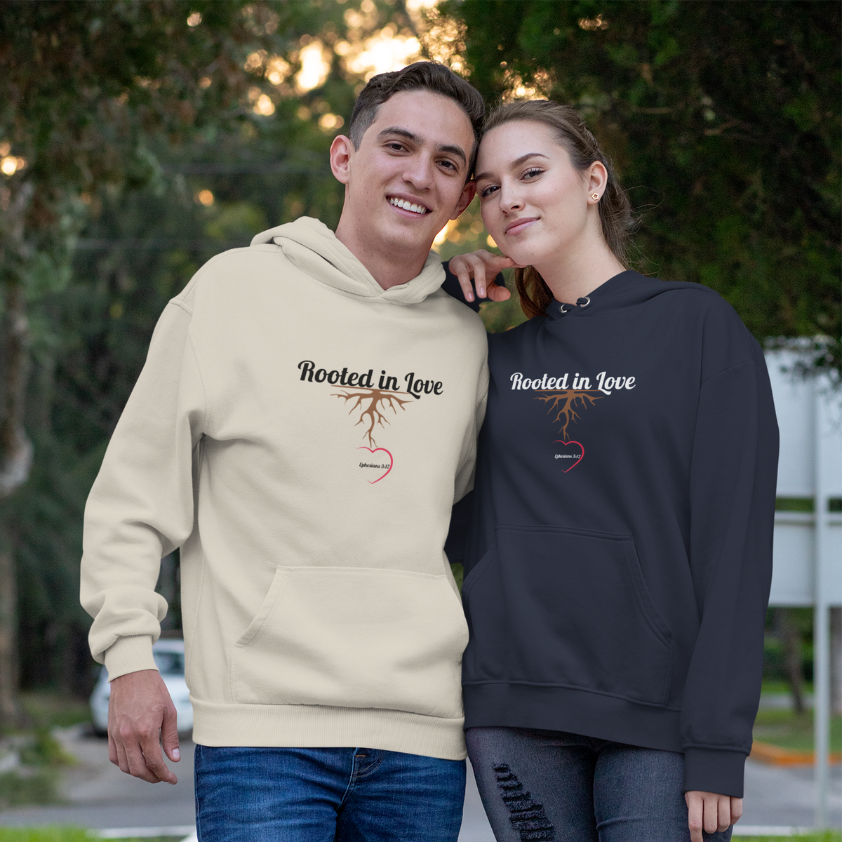 Rooted in Love Christian Hoodie – Ephesians 3:17 Faith Comfort Wear - Unisex Heavy Blend™ Hooded Sweatshirt
