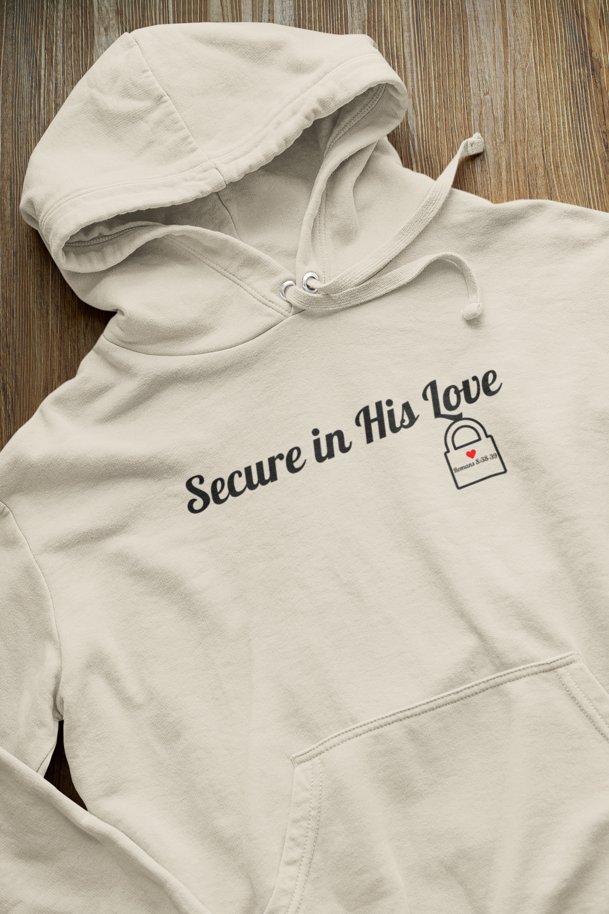 Secure in His Love Christian Hoodie – Romans 8:38–39 Faith Comfort Wear - Unisex Heavy Blend™ Hooded Sweatshirt