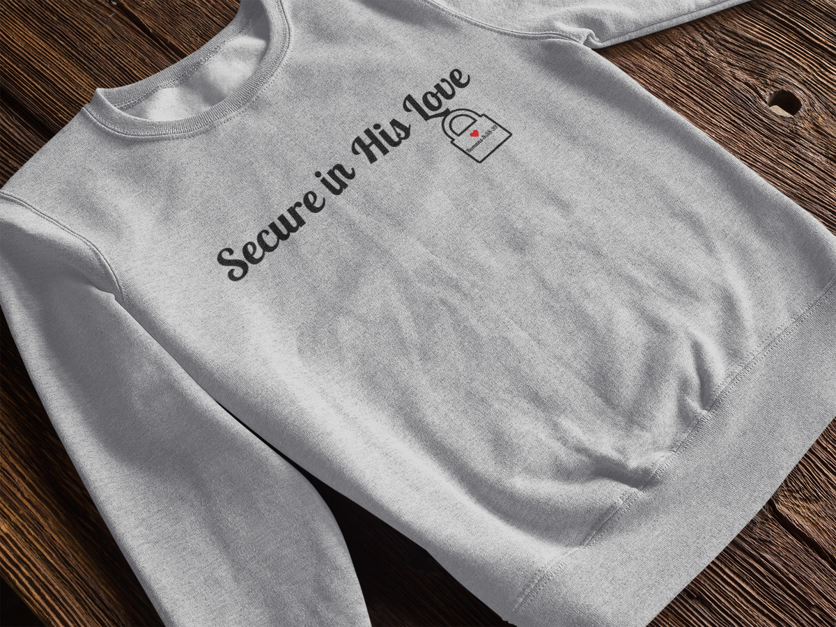 Secure in His Love Christian Sweatshirt – Romans 8:38–39 Wear Your Faith - Unisex Heavy Blend™ Crewneck Sweatshirt