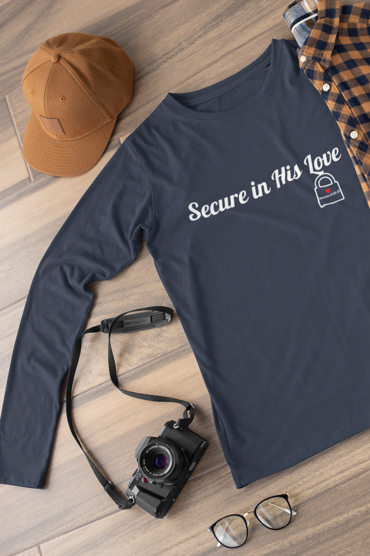 Secure in His Love Christian Long Sleeve T-Shirt – Romans 8:38–39 Faith in Every Season - Unisex Ultra Cotton Long Sleeve Tee