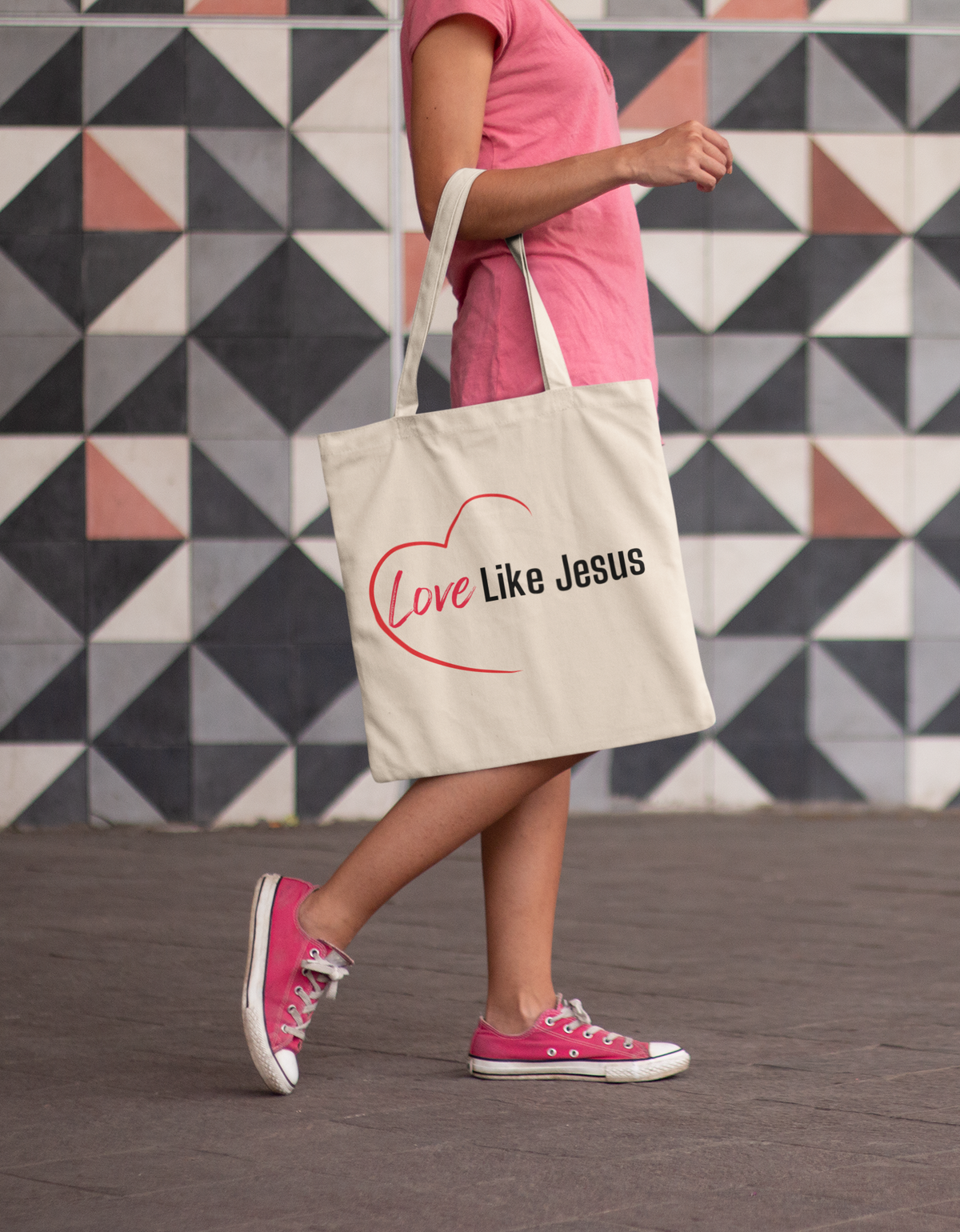 Love Like Jesus Christian Tote Bag – Faith-Based Everyday Bag - Cotton Canvas Tote Bag