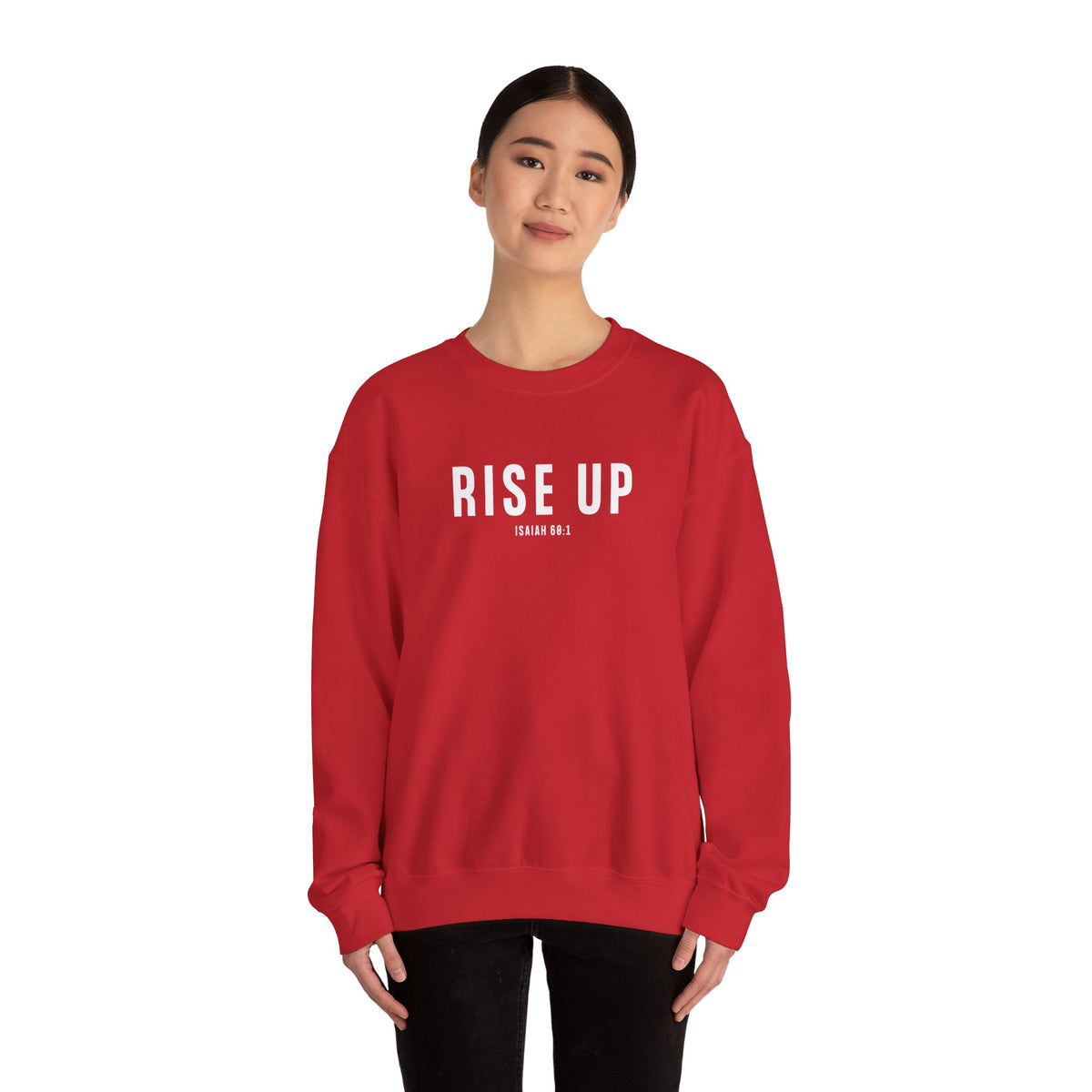 Rise Up Christian Sweatshirt – Isaiah 60:1 Wear Your Faith