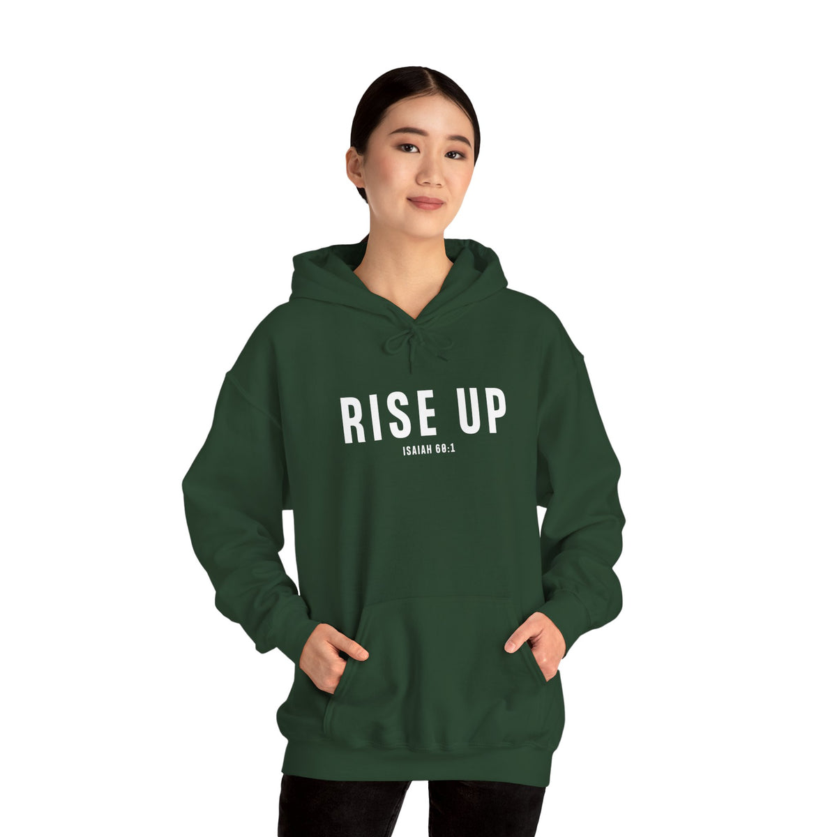 Rise Up Christian Hoodie – Isaiah 60:1 Faith Comfort Wear
