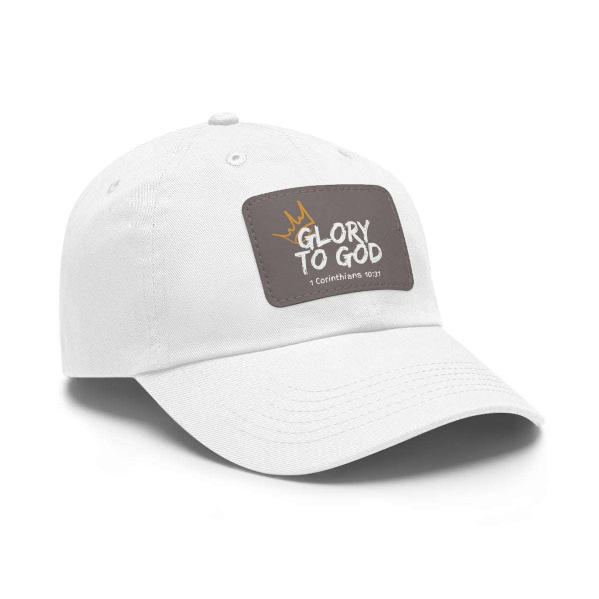 Glory To God- Dad Hat with Leather Patch (Rectangle)