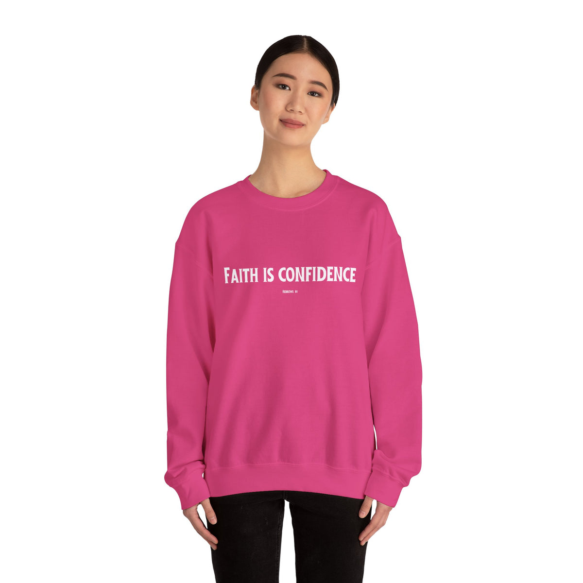Faith is Confidence Christian Sweatshirt – Cozy Faith Holiday Apparel | Unisex Heavy Blend™ Crewneck Sweatshirt