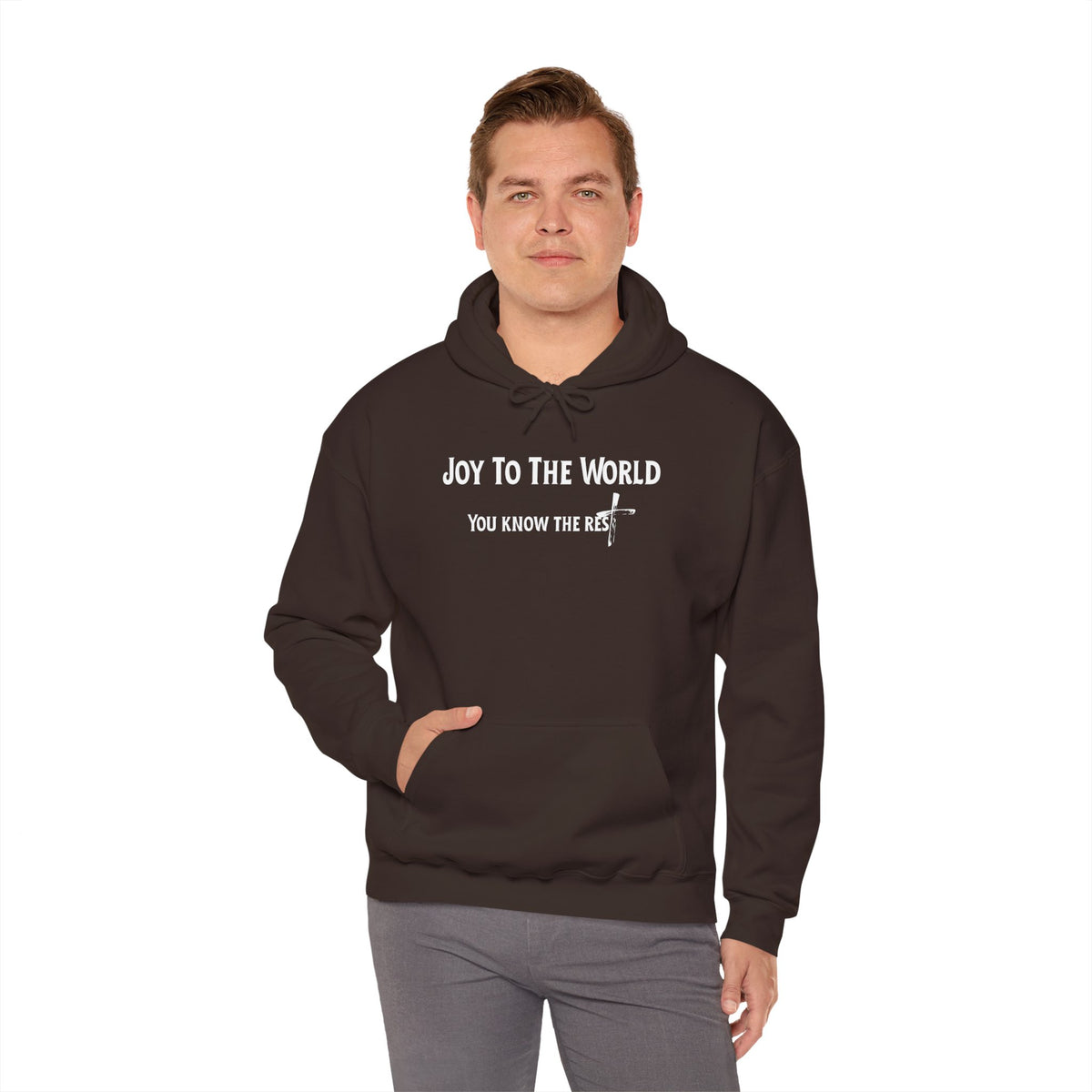 Joy to the World Christian Hoodie – Faith-Based Christmas Wear | Unisex Heavy Blend™ Hooded Sweatshirt