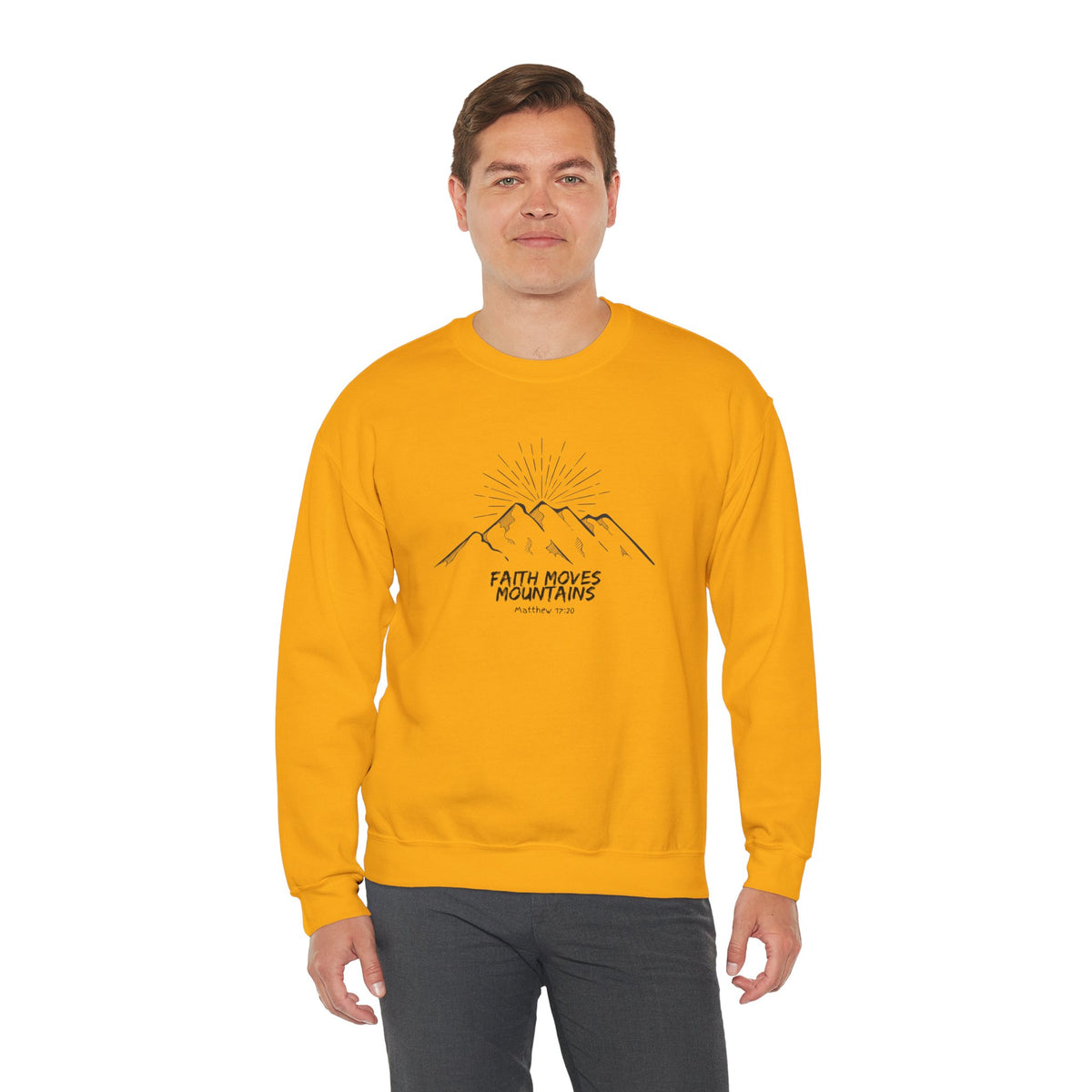 Faith Moves Mountains- Unisex Heavy Blend™ Crewneck Sweatshirt