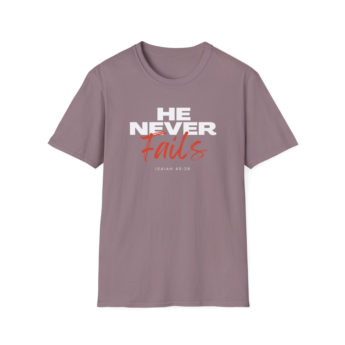 "He Never Fails" Unisex Softstyle T-Shirt