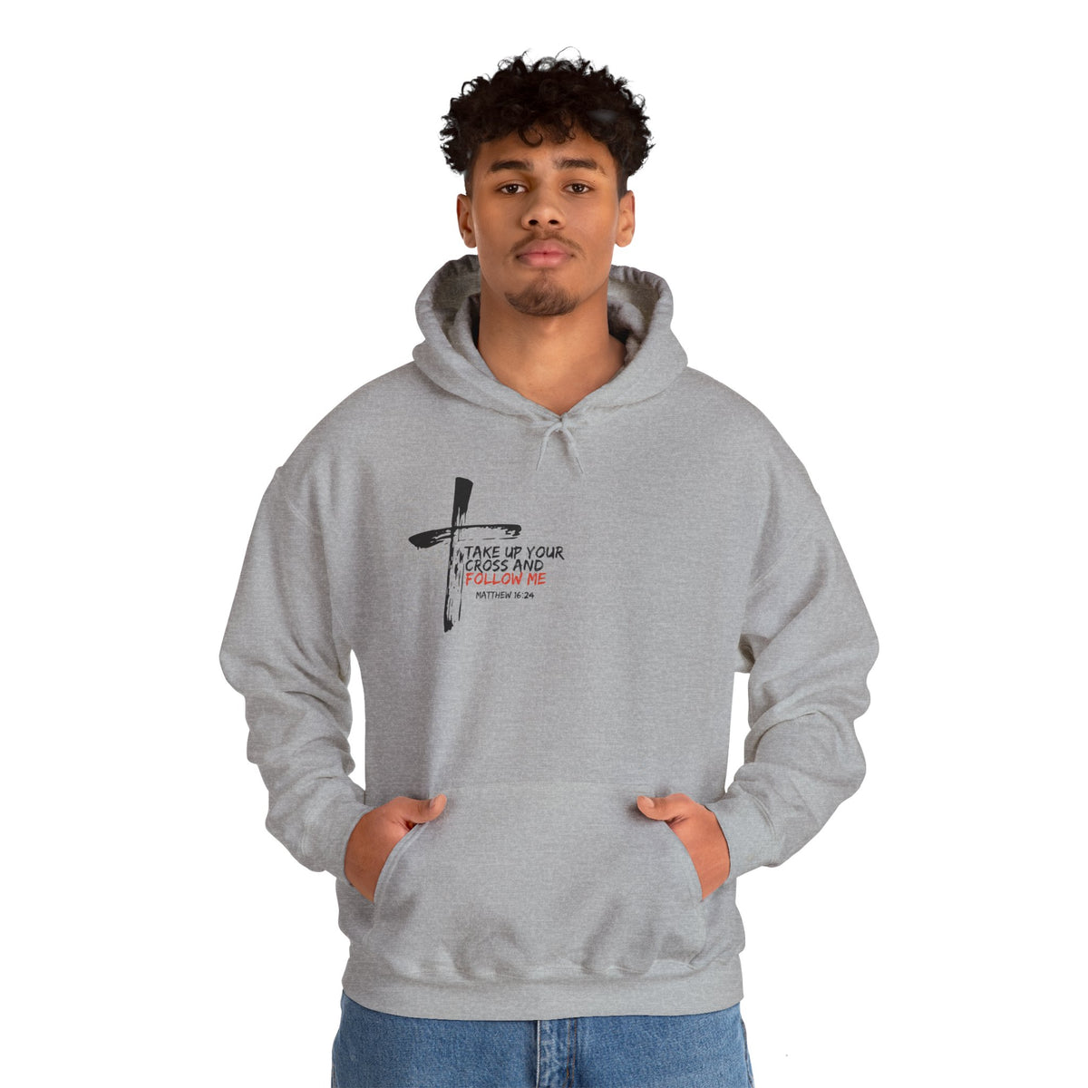 "Take Up Your Cross and Follow Me" Unisex Heavy Blend™ Hooded Sweatshirt