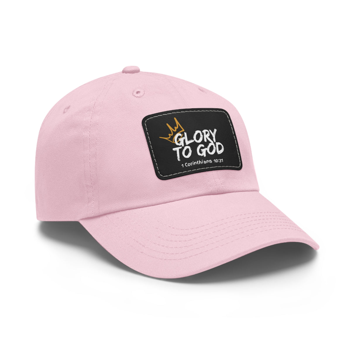 Glory To God- Dad Hat with Leather Patch (Rectangle)