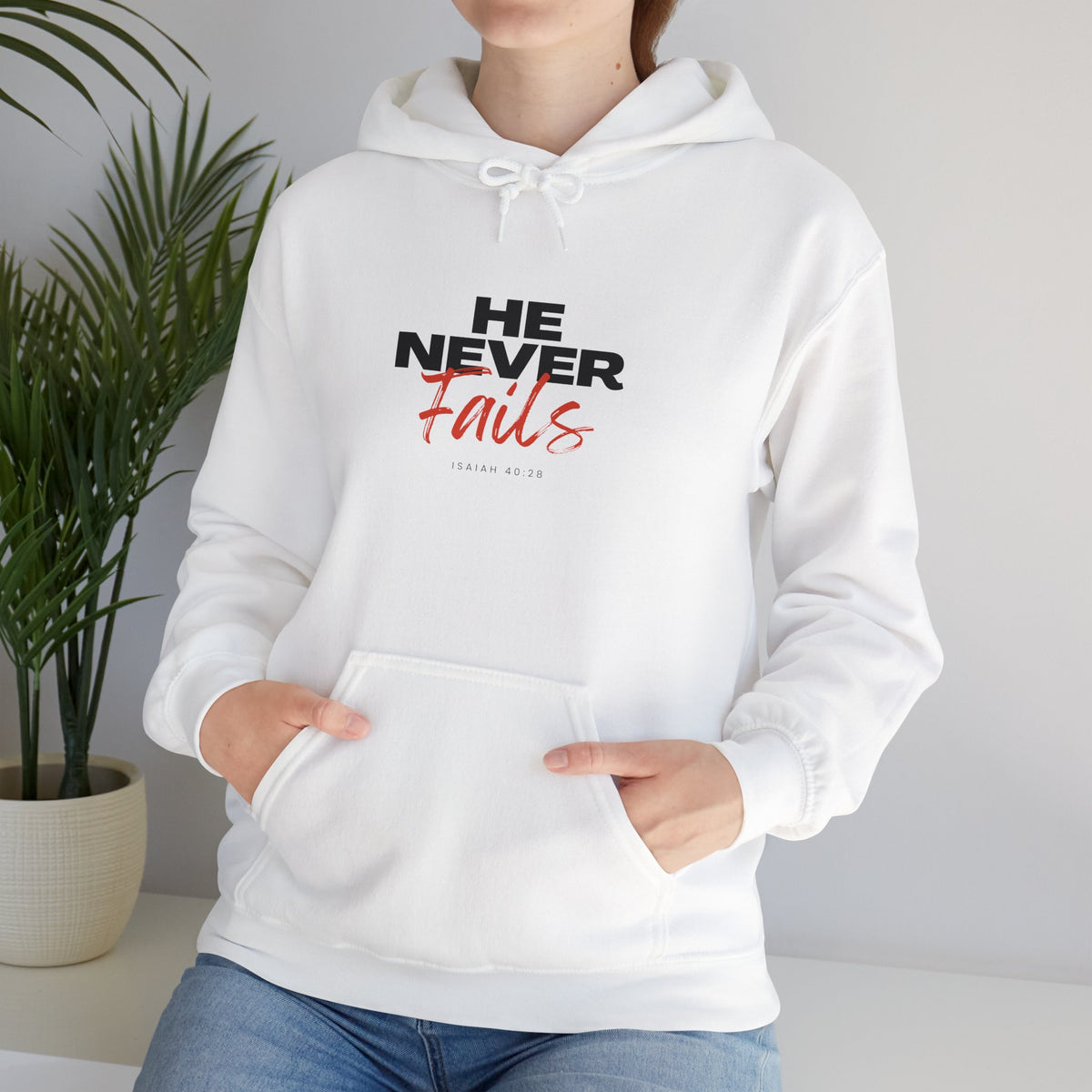 "He Never Fails" Unisex Heavy Blend™ Hooded Sweatshirt