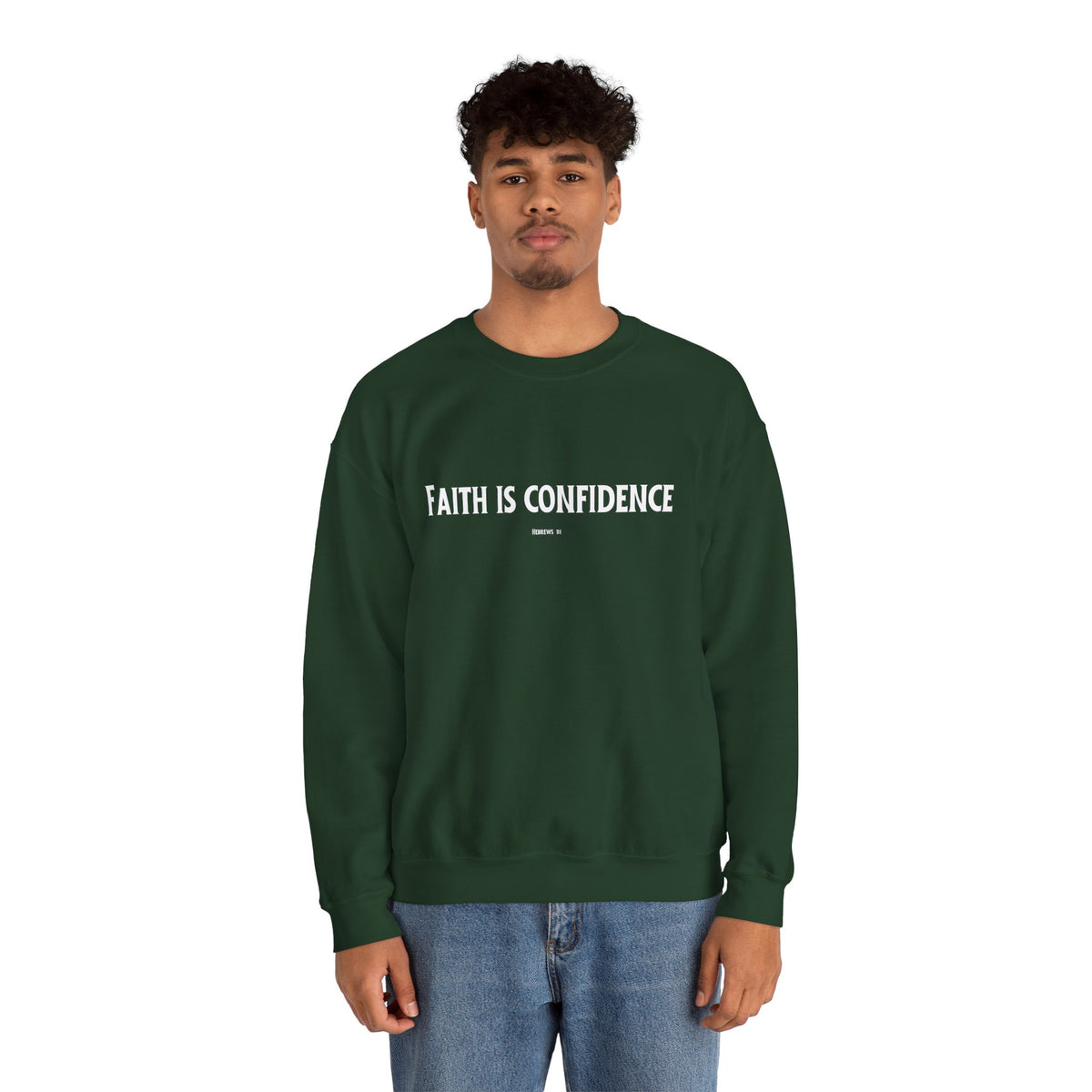 Faith is Confidence Christian Sweatshirt – Cozy Faith Holiday Apparel | Unisex Heavy Blend™ Crewneck Sweatshirt