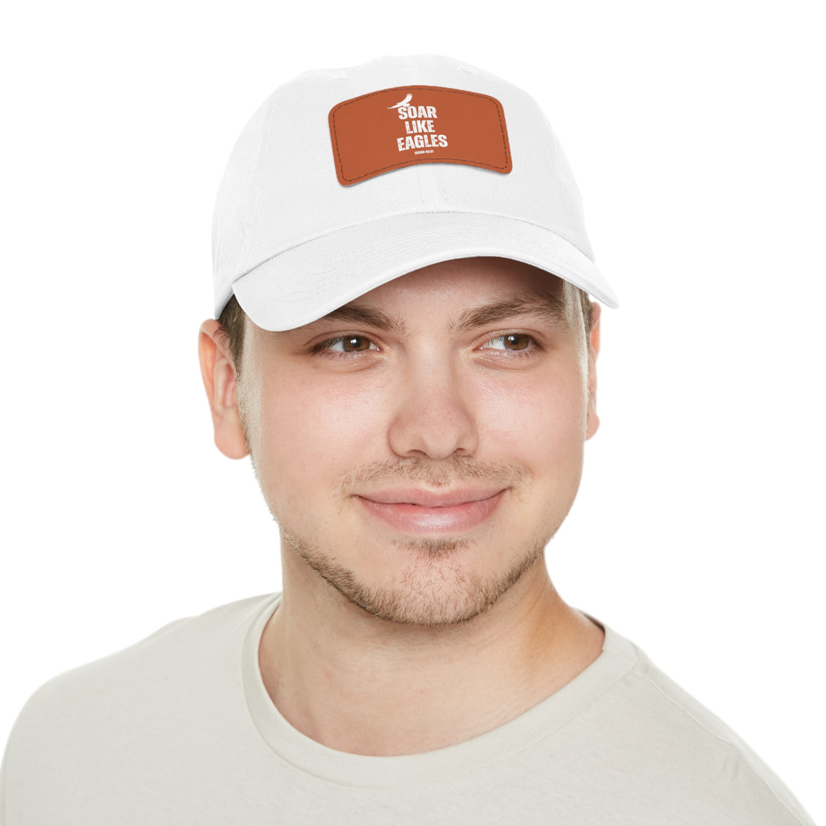 Soar Like Eagles- Dad Hat with Leather Patch (Rectangle)