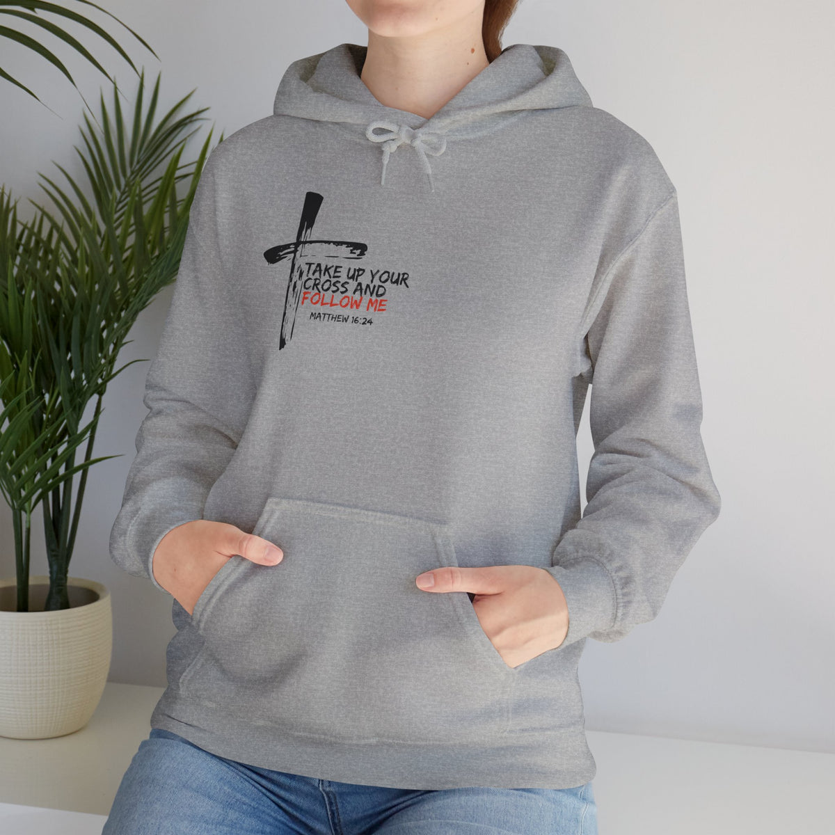 "Take Up Your Cross and Follow Me" Unisex Heavy Blend™ Hooded Sweatshirt