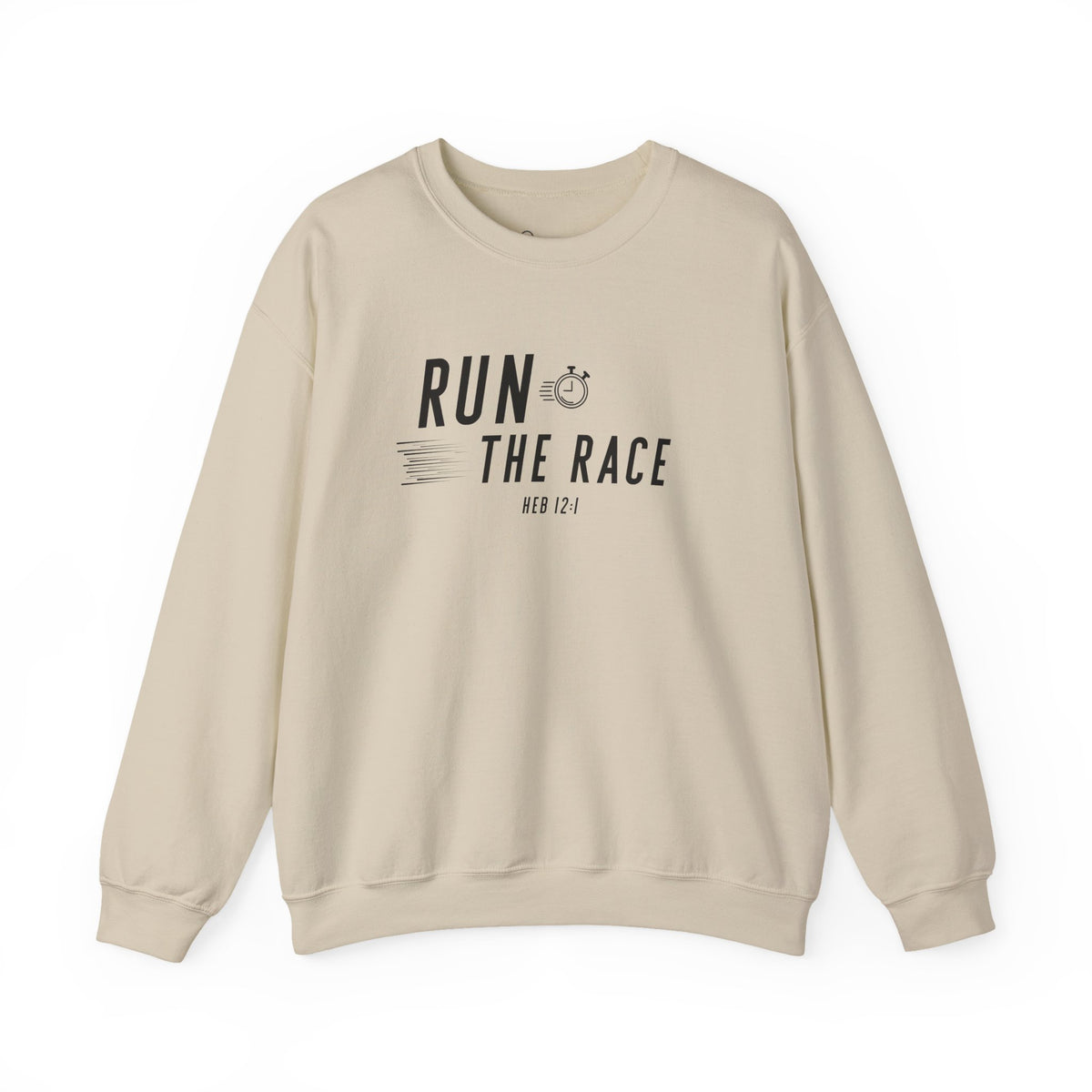 Run the Race Christian Sweatshirt – Hebrews 12:1 Wear Your Faith