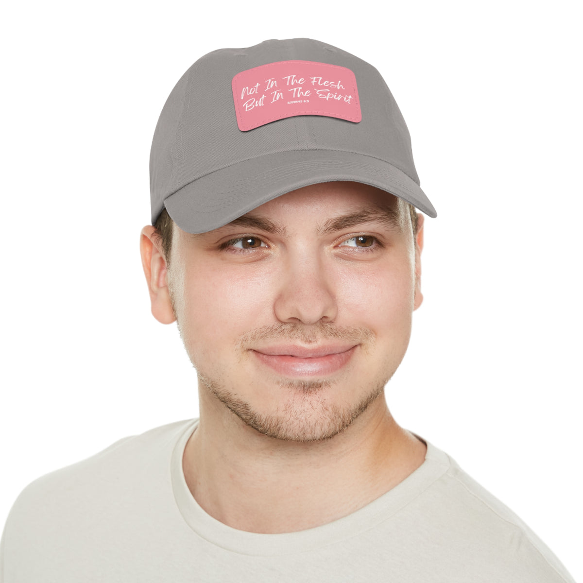 Not in the Flesh but in The Spirit- Dad Hat with Leather Patch (Rectangle)