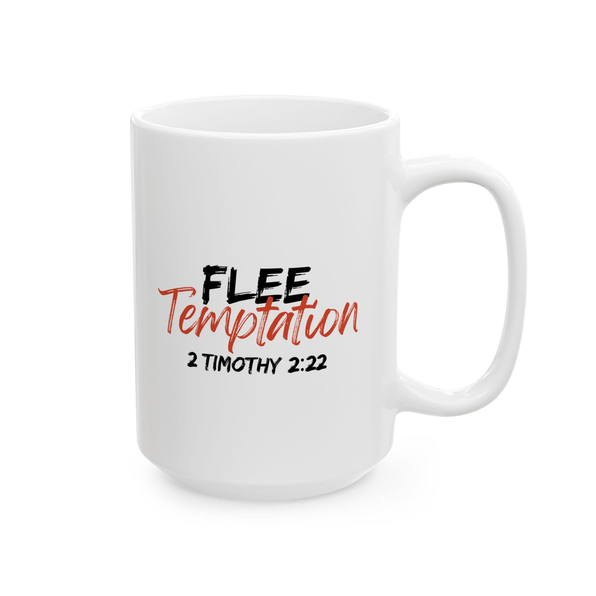 "Flee Temptation" Ceramic Mug, (11oz, 15oz)