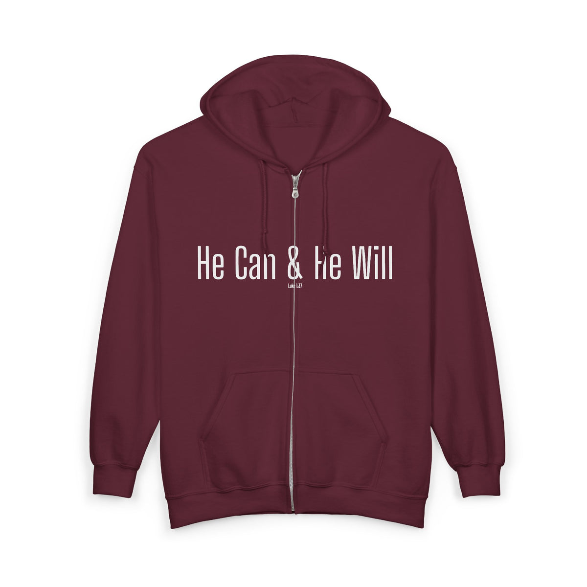 He Can & He Will | Men's Heavy Blend™ Full Zip Hooded Sweatshirt