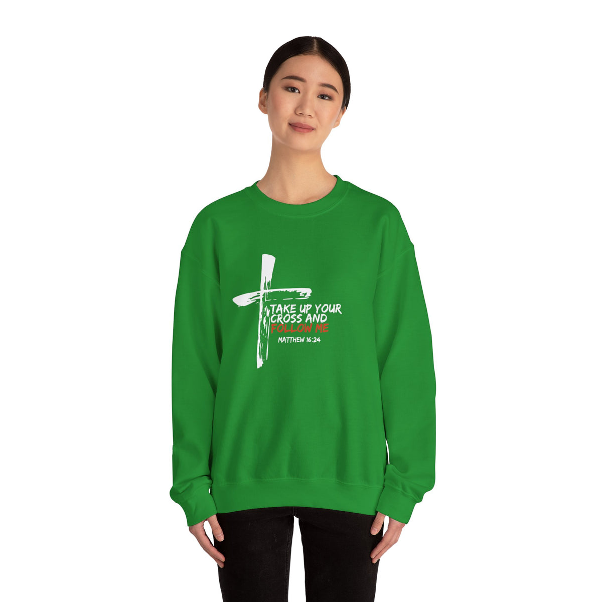 Take Up Your Cross and Follow Me- Unisex Heavy Blend™ Crewneck Sweatshirt