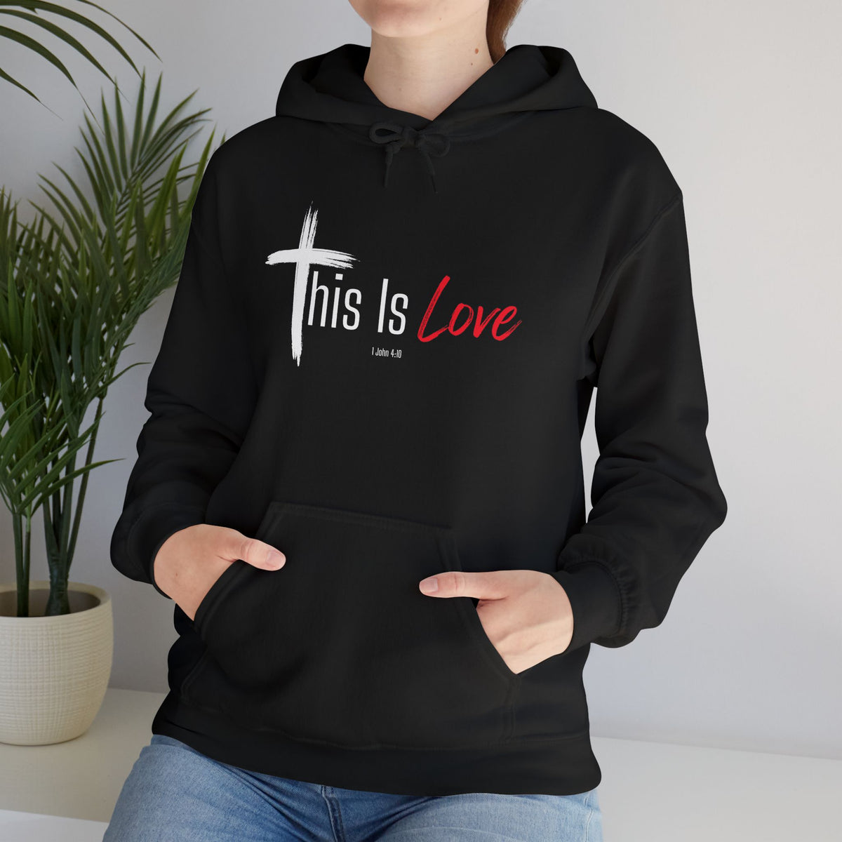 This Is Love Christian Hoodie – 1 John 4:10 Faith Apparel - Unisex Heavy Blend™ Hooded Sweatshirt