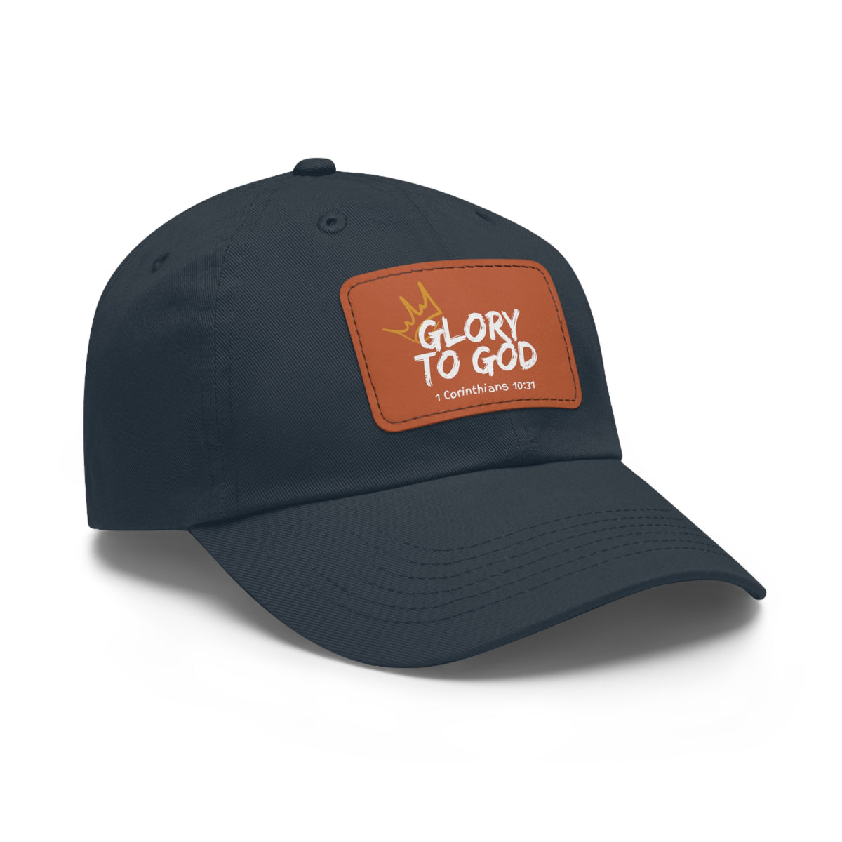 Glory To God- Dad Hat with Leather Patch (Rectangle)