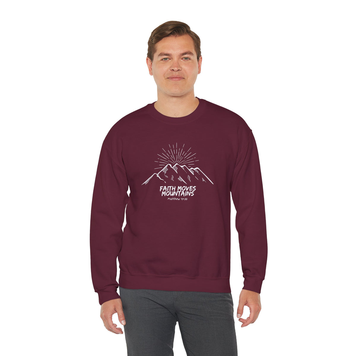 Faith Moves Mountains- Unisex Heavy Blend™ Crewneck Sweatshirt