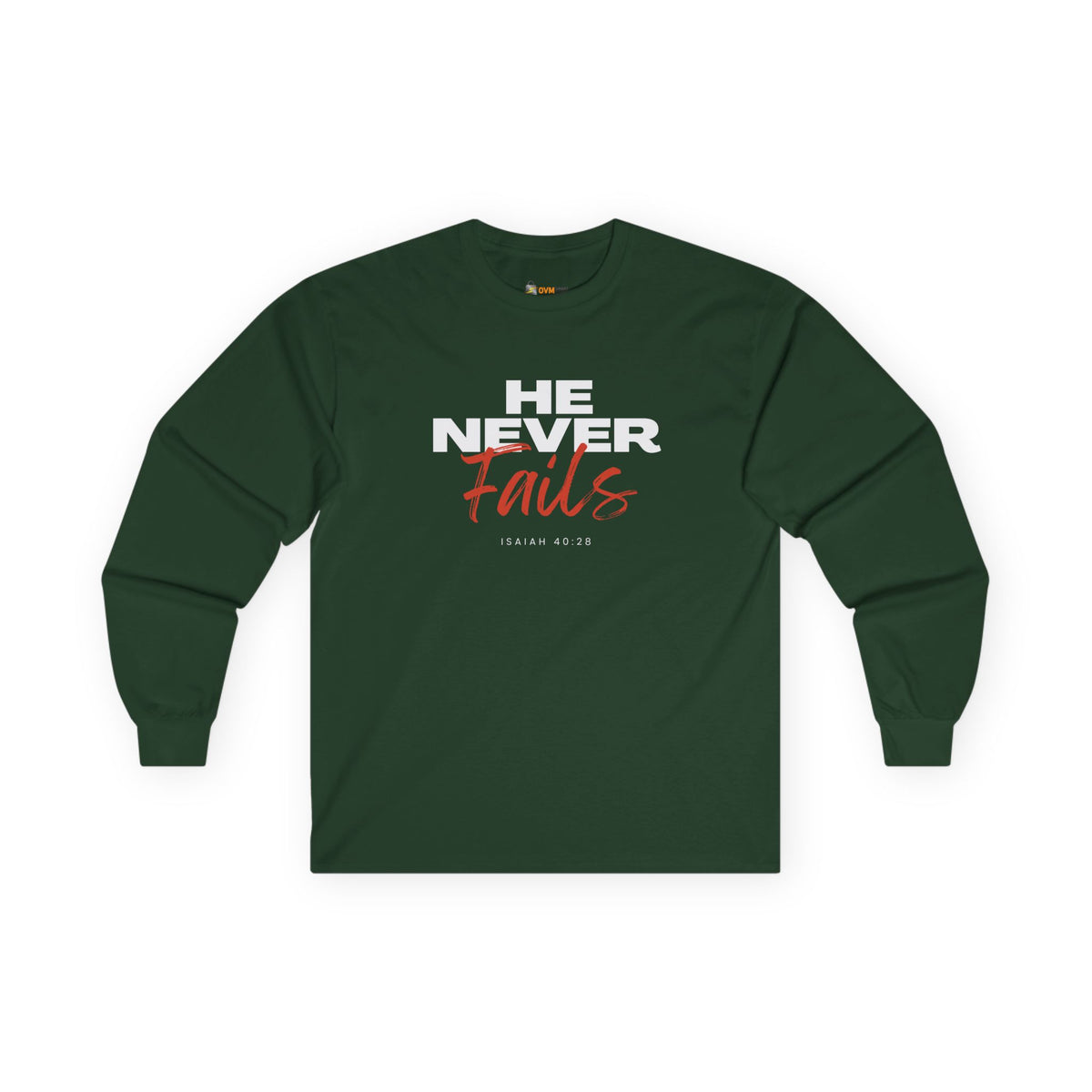 He Never Fails- Unisex Ultra Cotton Long Sleeve Tee