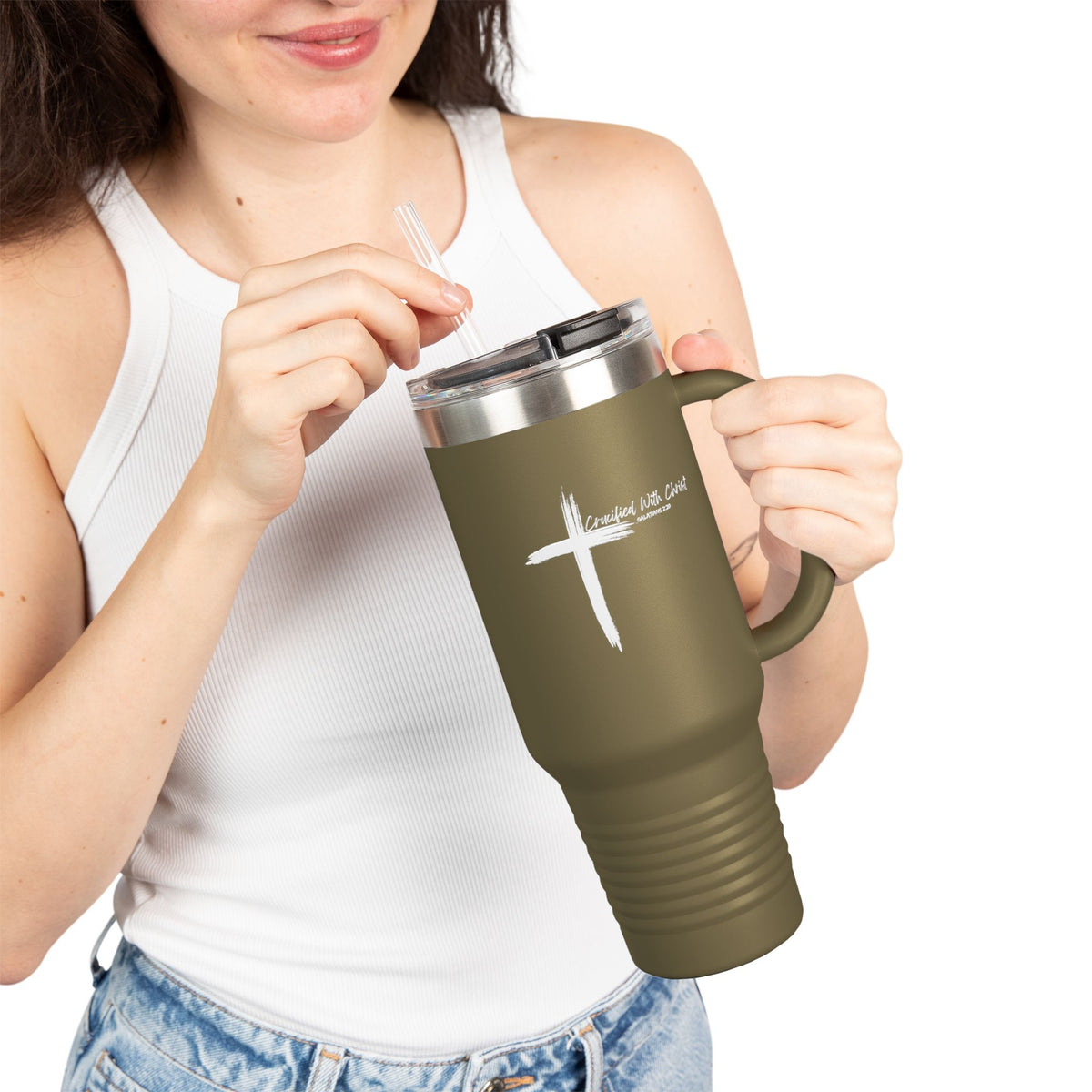 Crucified With Christ Ver.2- Insulated Travel Mug, 40oz