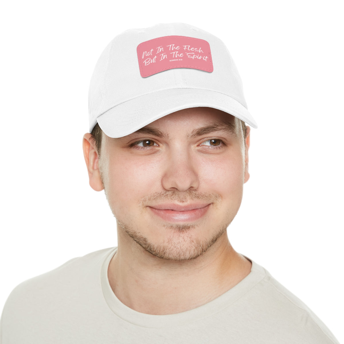 Not in the Flesh but in The Spirit- Dad Hat with Leather Patch (Rectangle)