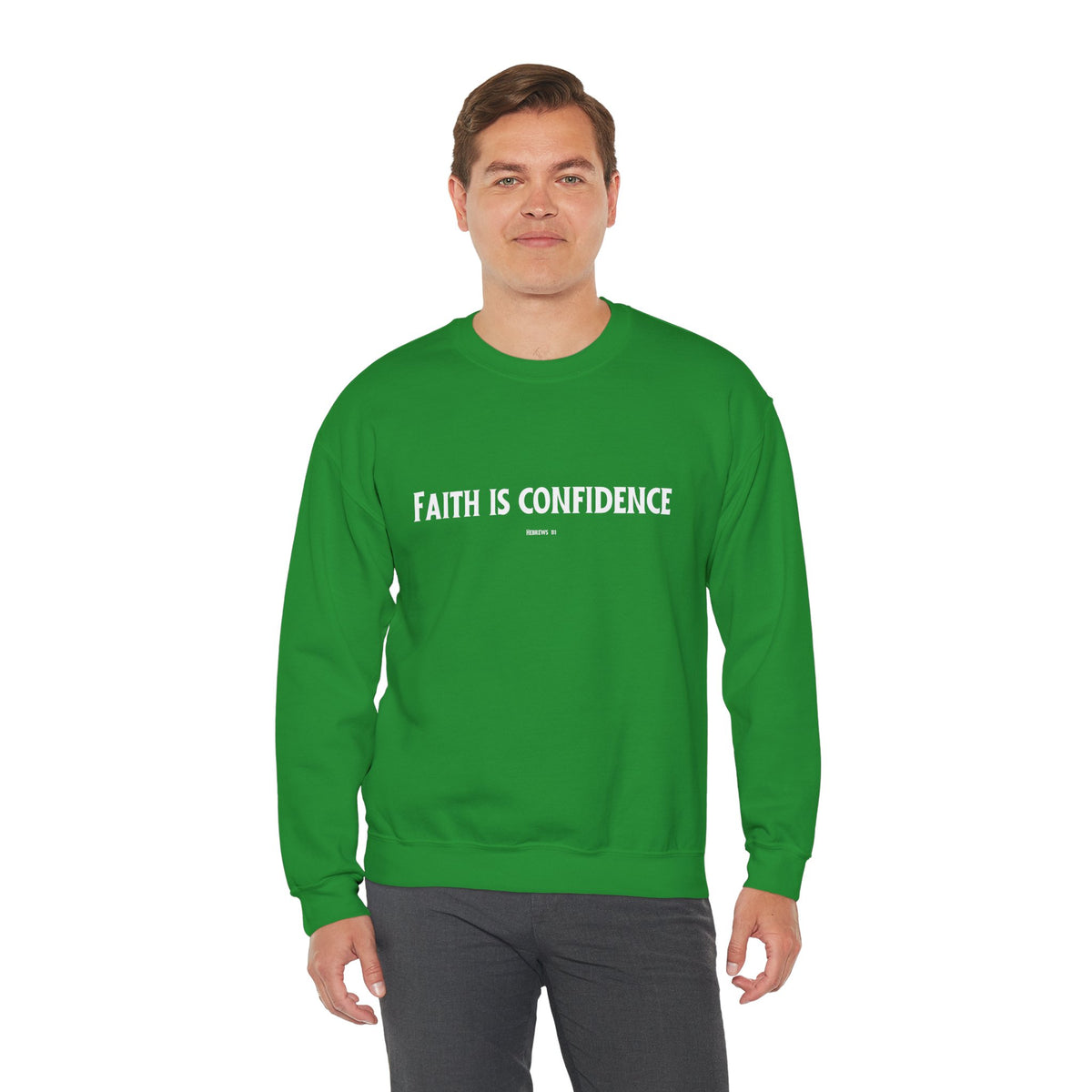 Faith is Confidence Christian Sweatshirt – Cozy Faith Holiday Apparel | Unisex Heavy Blend™ Crewneck Sweatshirt