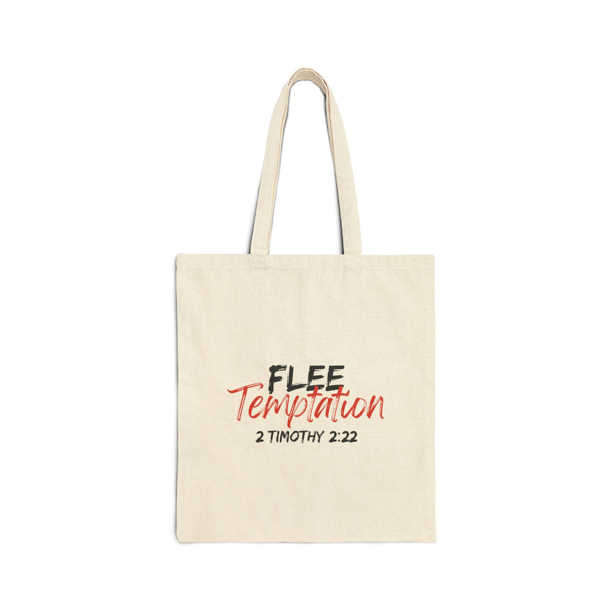 "Flee Temptation" Cotton Canvas Tote Bag