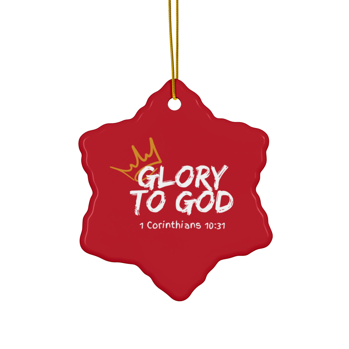 "Glory To God" Ceramic Ornament, 2 Shapes