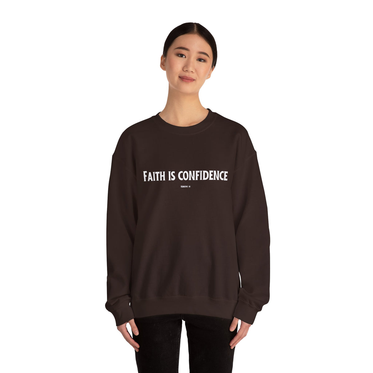 Faith is Confidence Christian Sweatshirt – Cozy Faith Holiday Apparel | Unisex Heavy Blend™ Crewneck Sweatshirt