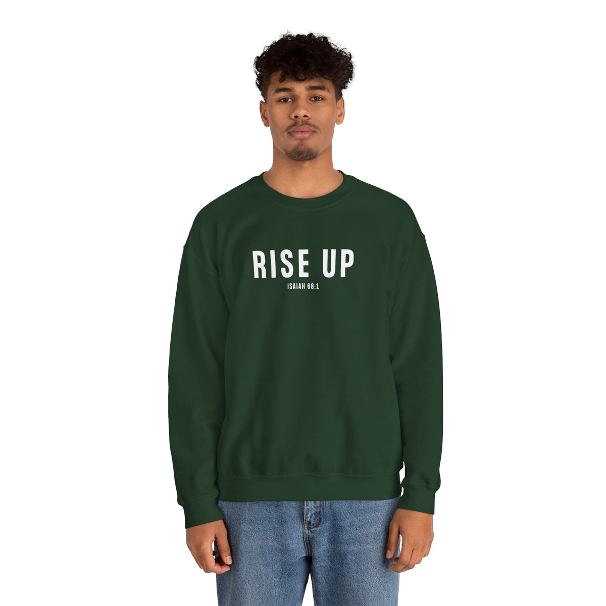Rise Up Christian Sweatshirt – Isaiah 60:1 Wear Your Faith