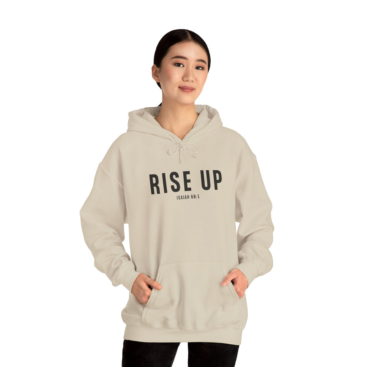 Rise Up Christian Hoodie – Isaiah 60:1 Faith Comfort Wear
