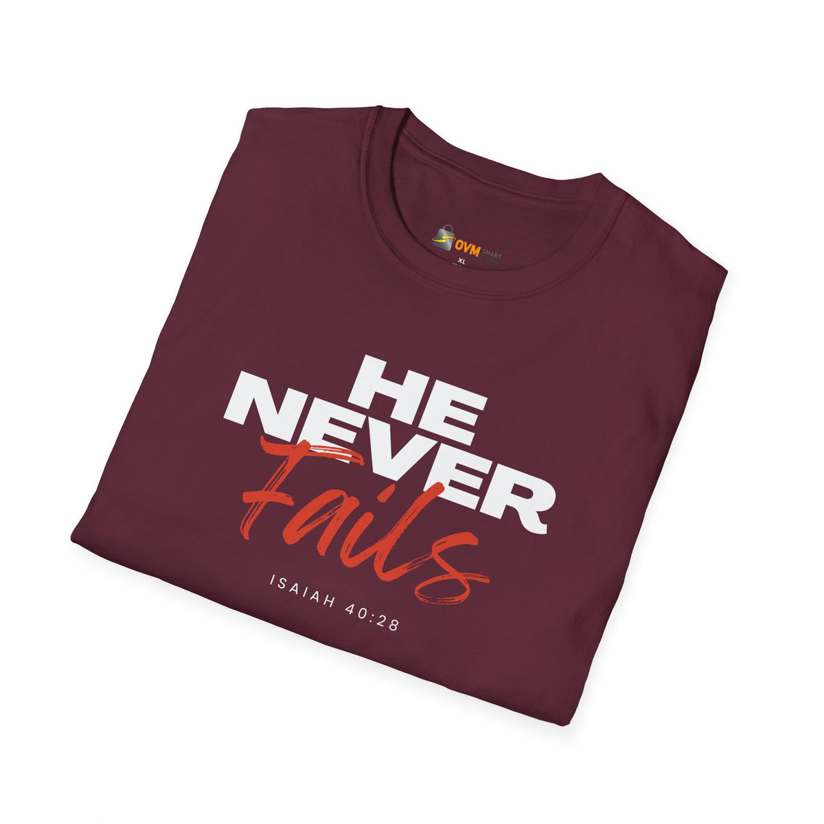 He Never Fails- Unisex Softstyle T-Shirt