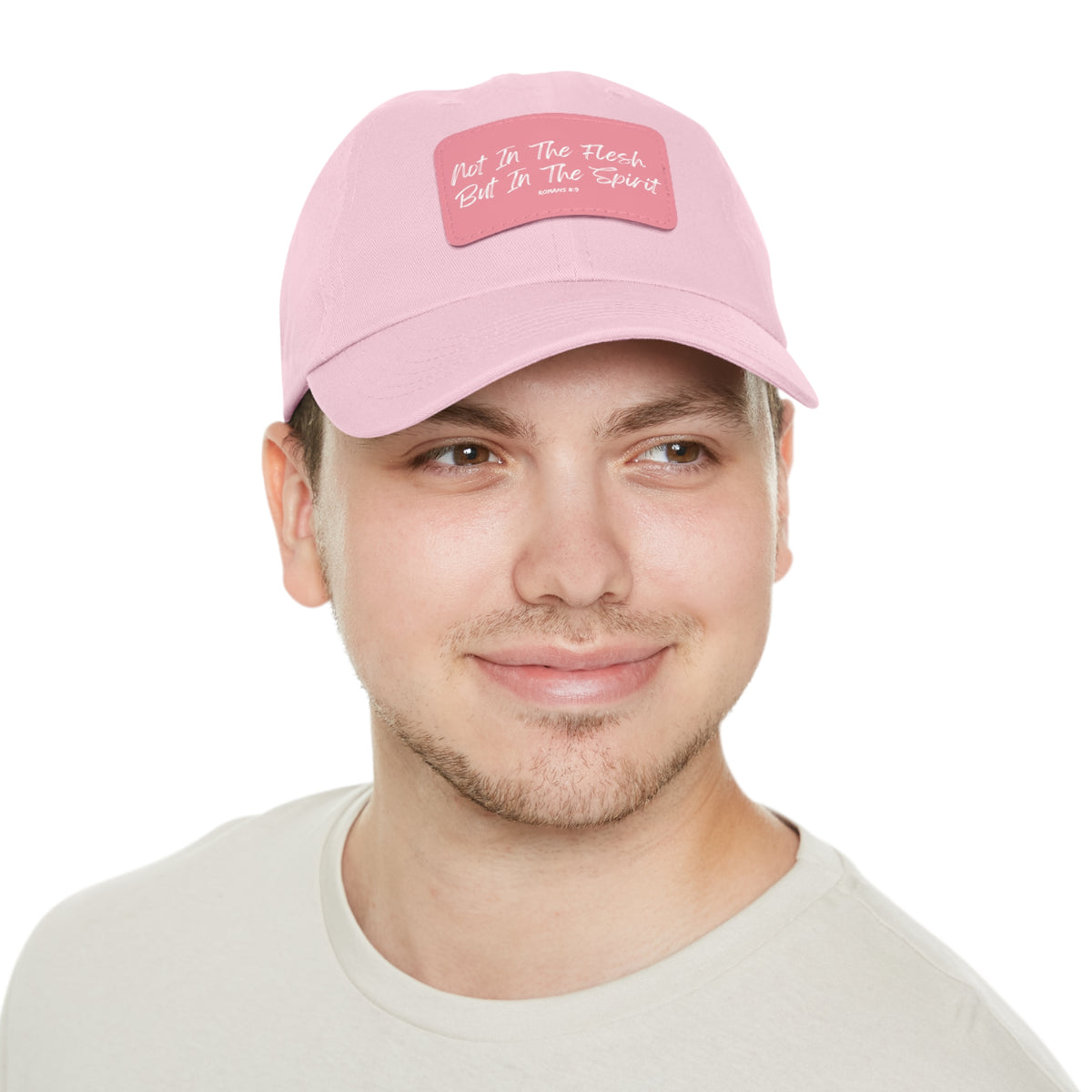 Not in the Flesh but in The Spirit- Dad Hat with Leather Patch (Rectangle)
