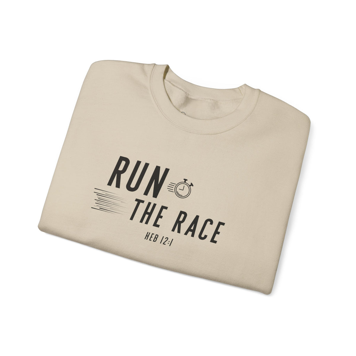 Run the Race Christian Sweatshirt – Hebrews 12:1 Wear Your Faith