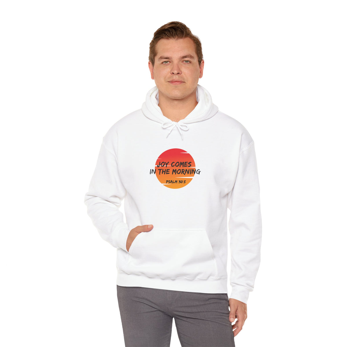 Joy Comes in the Morning- Unisex Heavy Blend™ Hooded Sweatshirt