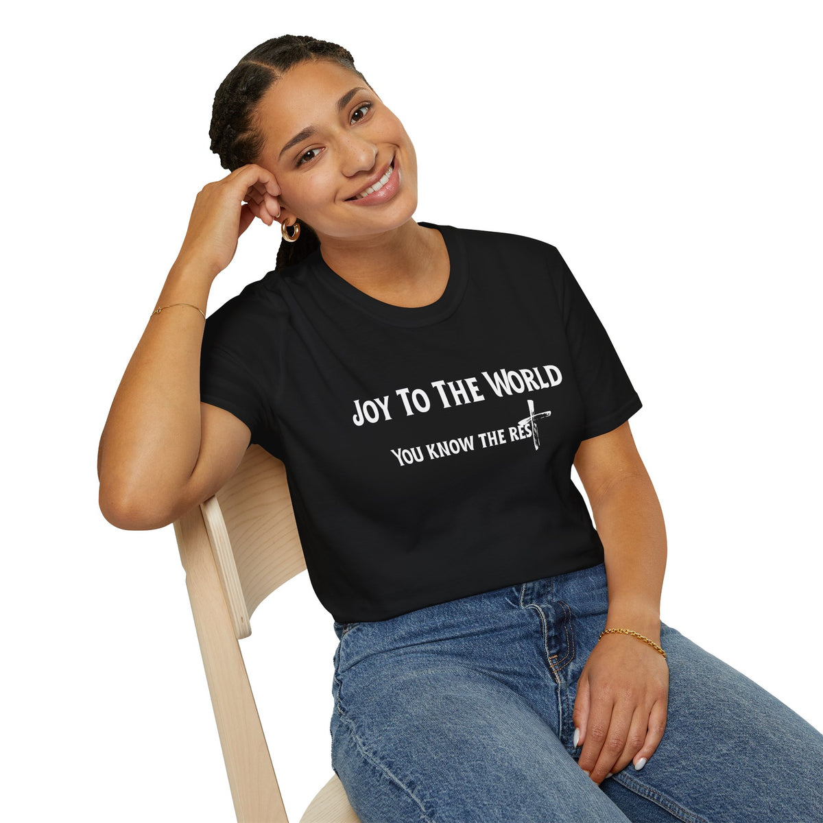 Joy to the World Christian T-Shirt – Faith-Inspired Holiday Apparel | Unisex Softstyle T-Shirt