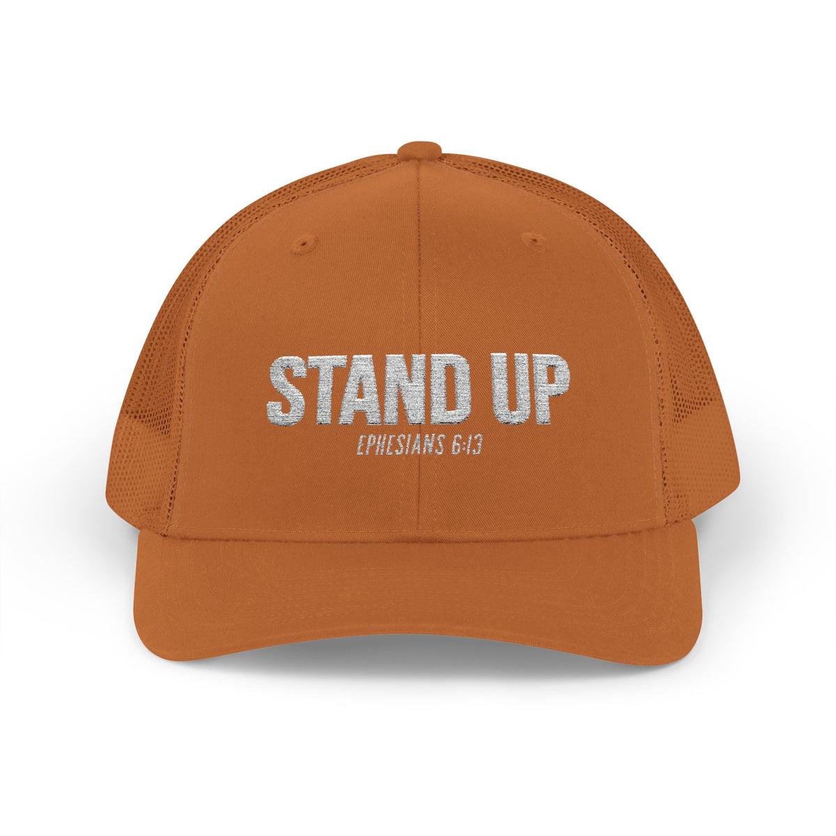 Stand Up Christian Snapback Trucker Hat – Ephesians 6:13 Bible Verse Faith Hat – Armor of God Scripture Cap