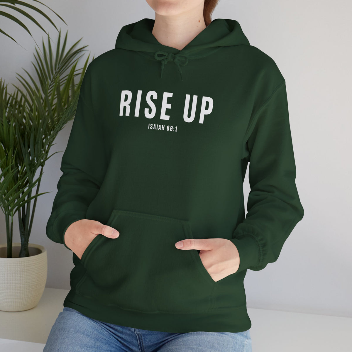 Rise Up Christian Hoodie – Isaiah 60:1 Faith Comfort Wear
