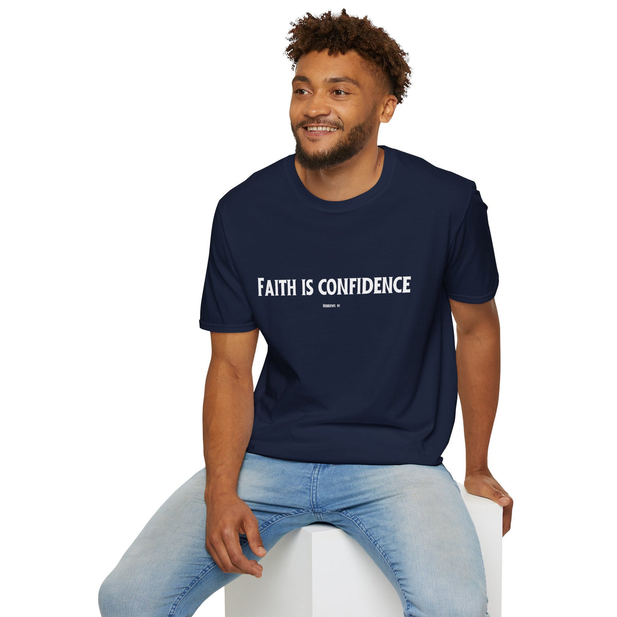 Faith is Confidence Christian T-Shirt – Faith-Inspired Holiday Apparel | Unisex Softstyle T-Shirt