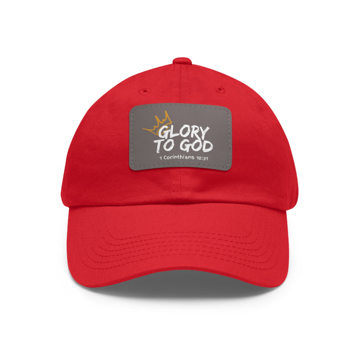 Glory To God- Dad Hat with Leather Patch (Rectangle)