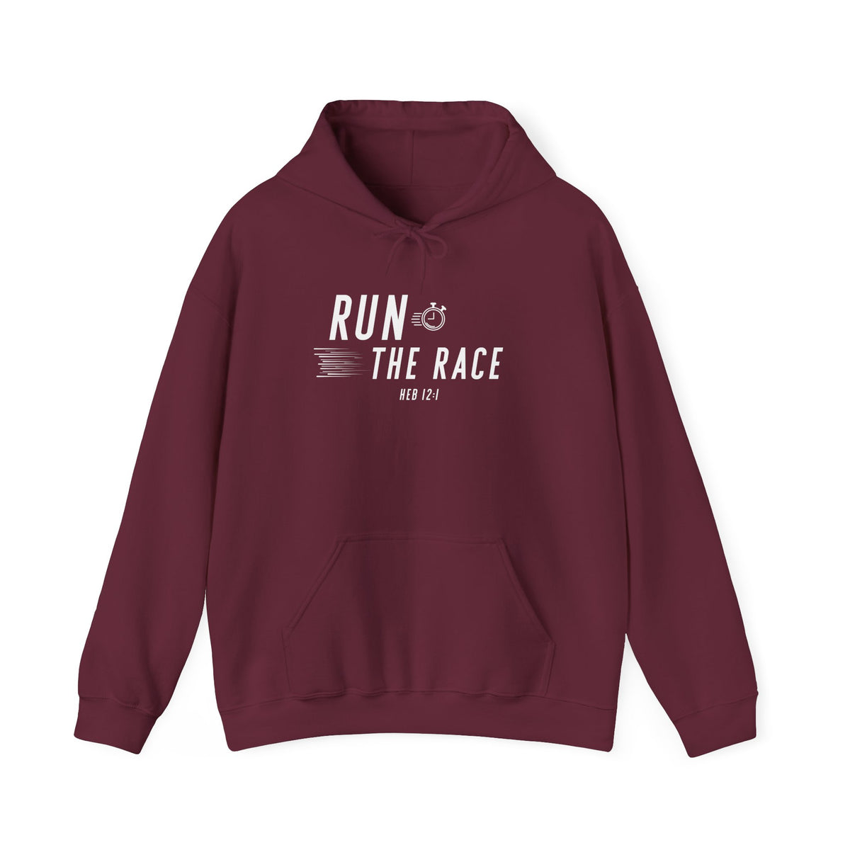 Run the Race Christian Hoodie – Hebrews 12:1 Faith Comfort Wear