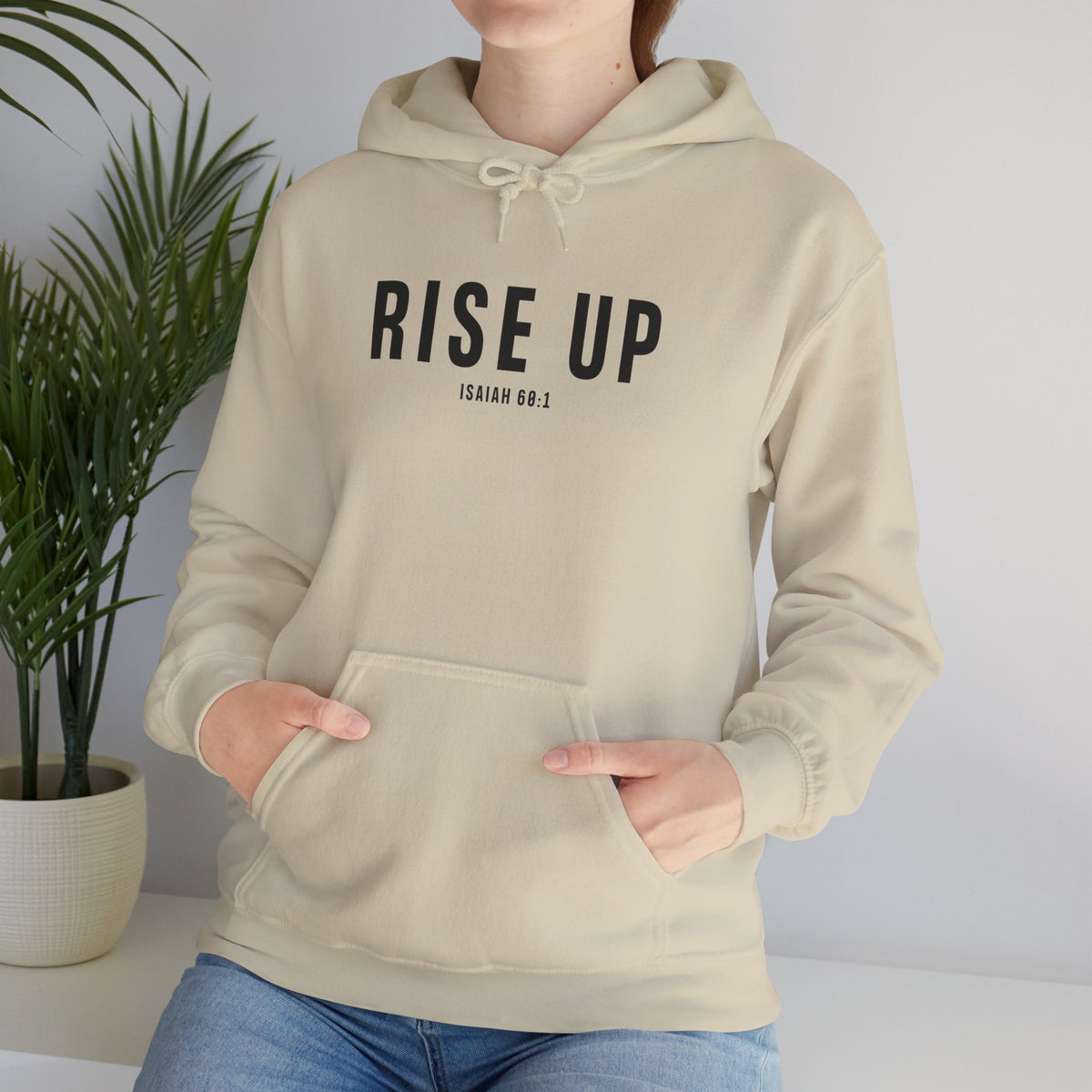 Rise Up Christian Hoodie – Isaiah 60:1 Faith Comfort Wear