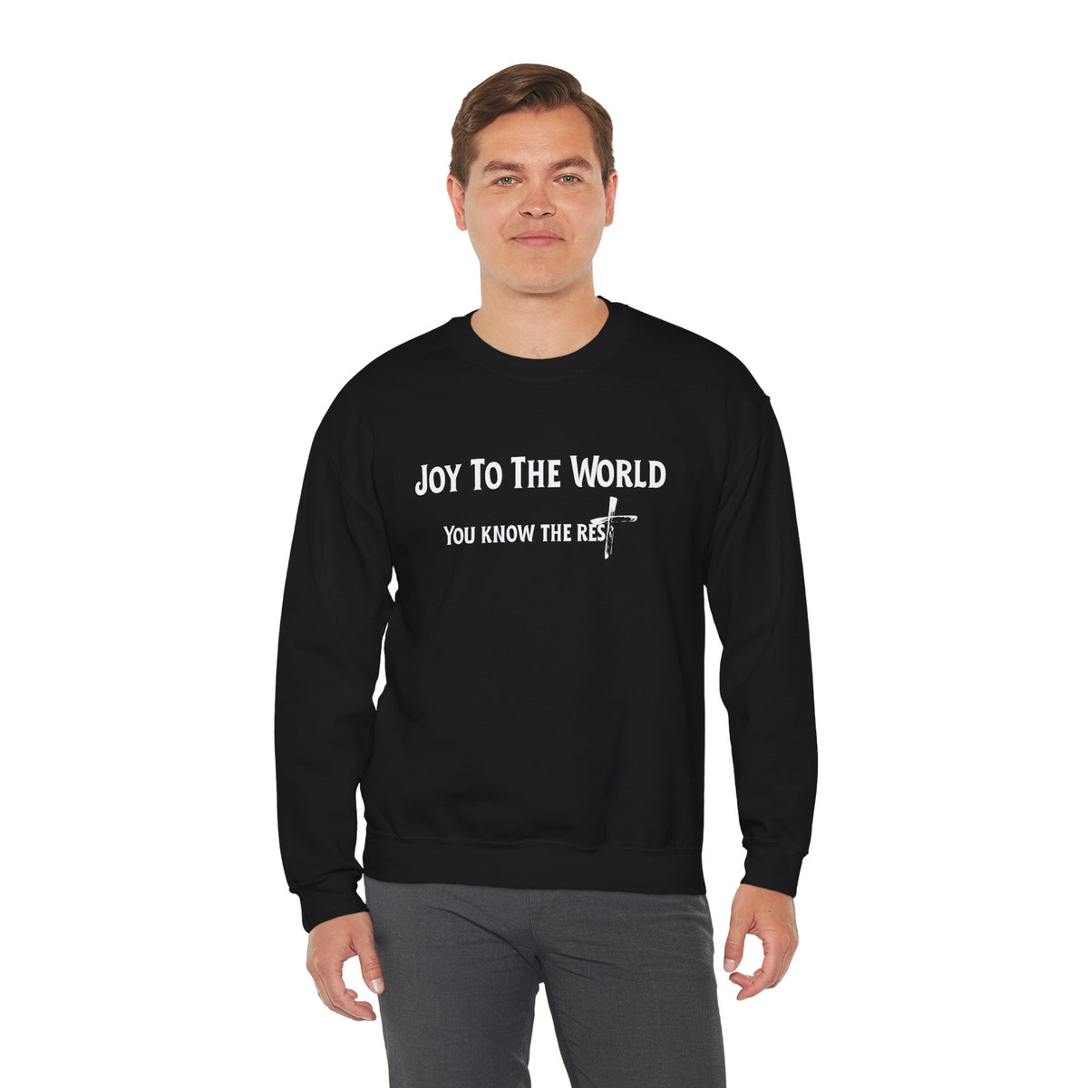Joy to the World Christian Sweatshirt – Cozy Faith Holiday Apparel | Unisex Heavy Blend™ Crewneck Sweatshirt